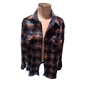 Pendleton vintage plaid wool flannel made in the USA